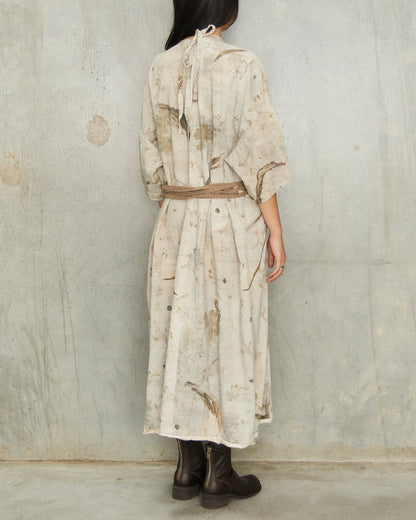 Sage Print Gathered Dress