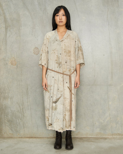 Sage Print Gathered Dress