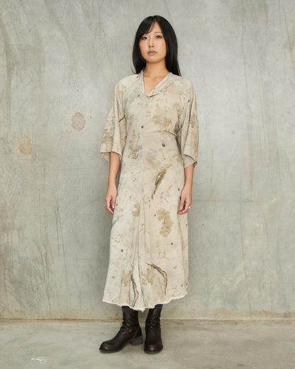 Sage Print Gathered Dress