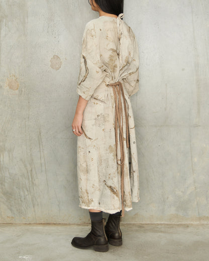 Sage Print Gathered Dress