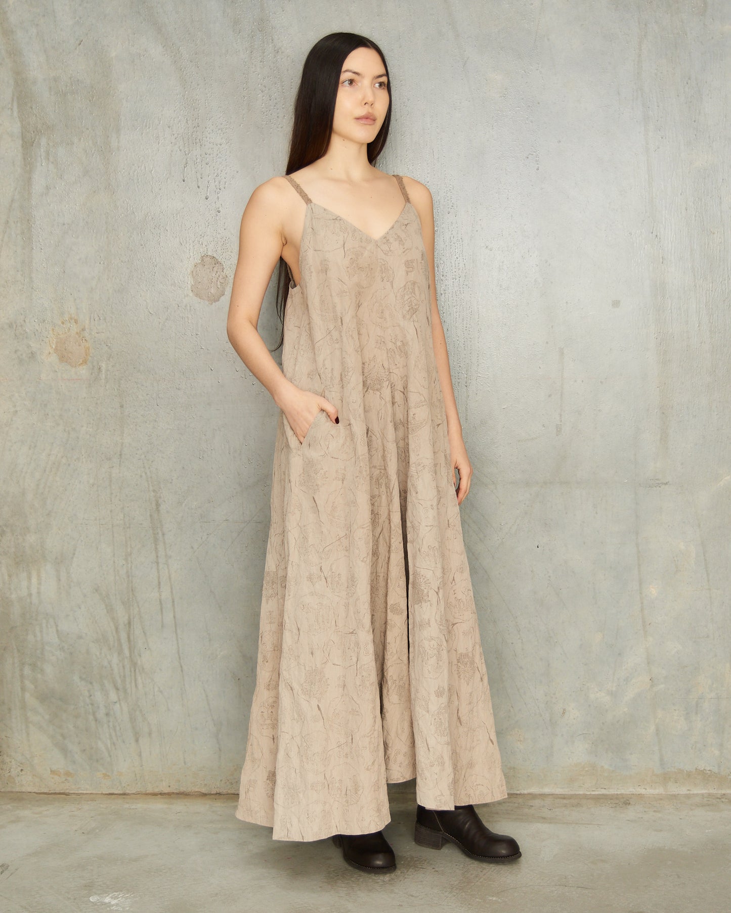 Sand Print Halter Dress