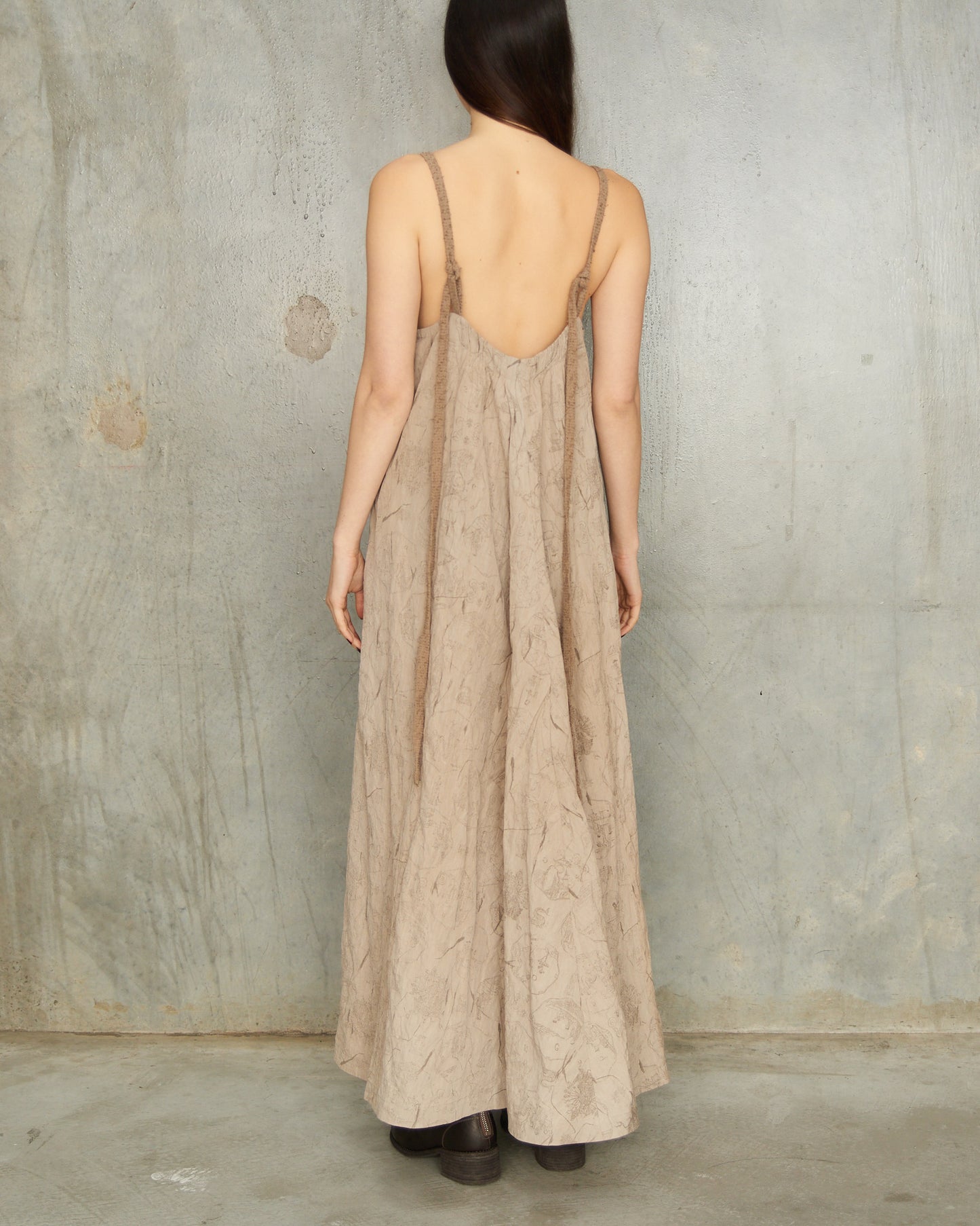 Sand Print Halter Dress