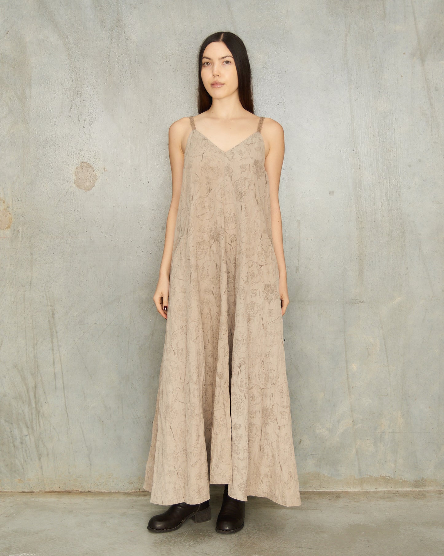 Sand Print Halter Dress