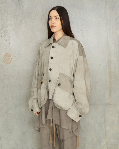 Smoke Grey Cropped Workers Jacket