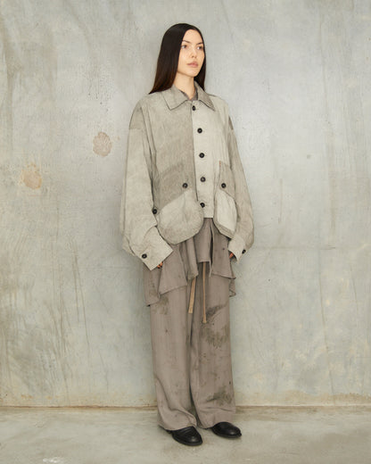 Smoke Grey Cropped Workers Jacket