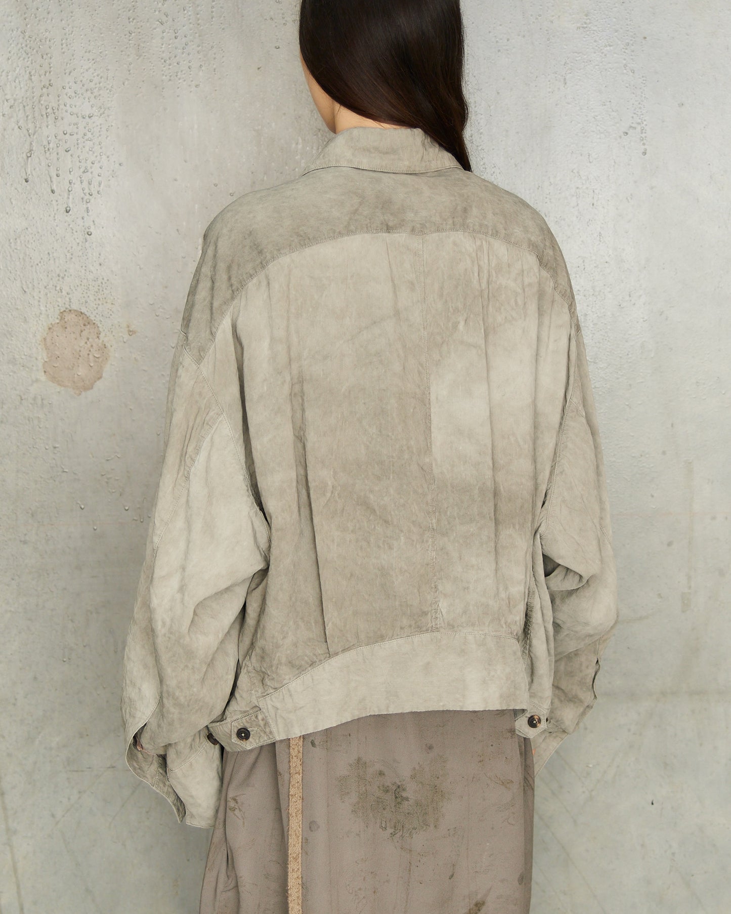 Smoke Grey Cropped Workers Jacket