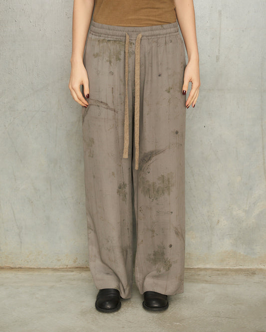 Smoke Grey Print Trousers