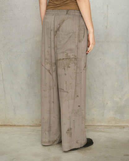 Smoke Grey Print Trousers