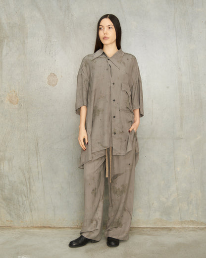 Smoke Grey Print Trousers