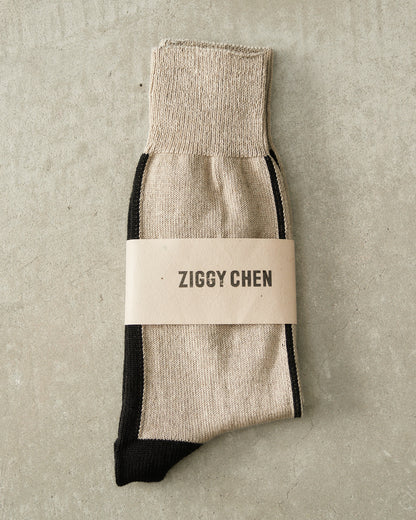 Grey Two Tone Linen Socks