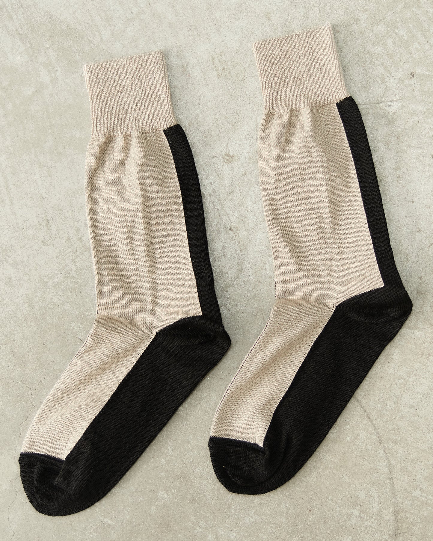 Grey Two Tone Linen Socks