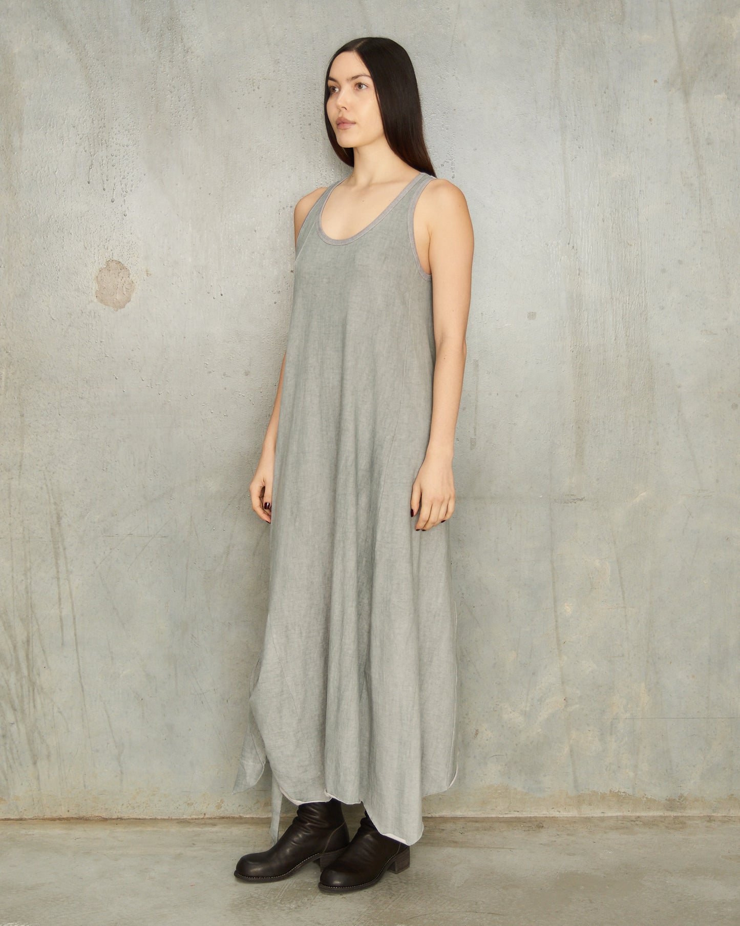 Steel Blue Knotted Tank Dress
