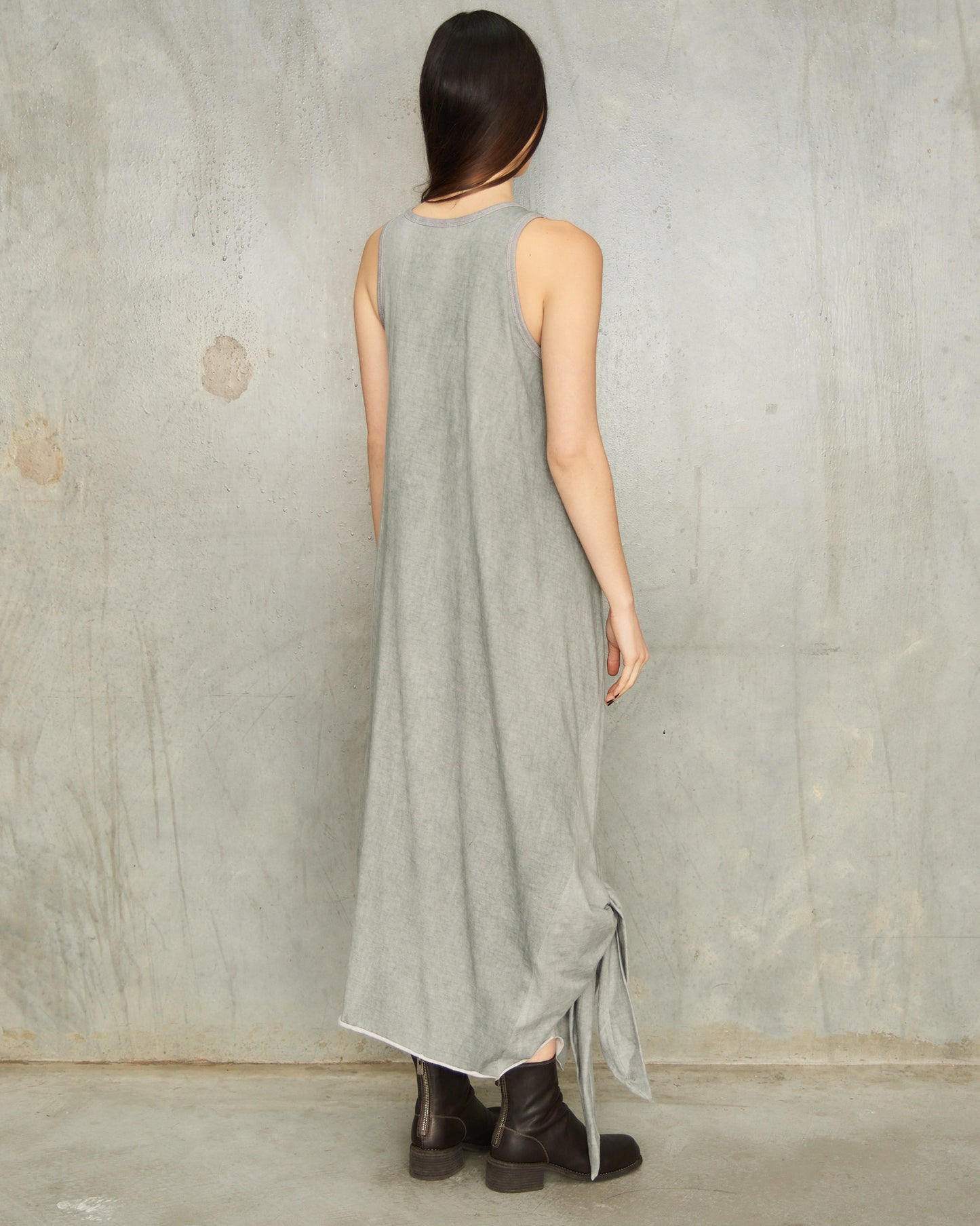 Steel Blue Knotted Tank Dress