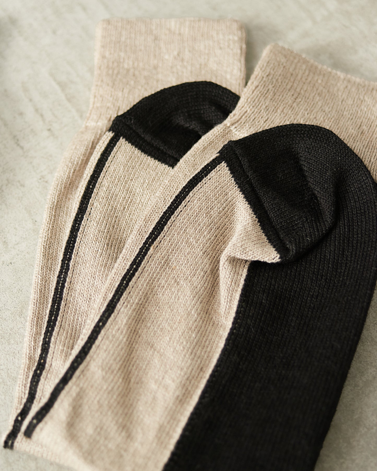 Grey Two Tone Linen Socks