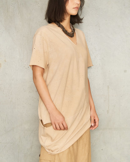 Wheat Deconstructed V-Neck Shirt