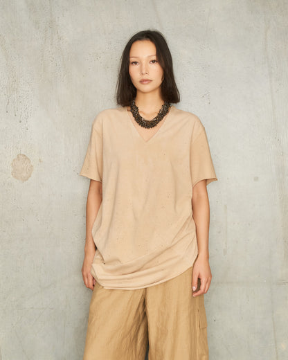 Wheat Deconstructed V-Neck Shirt