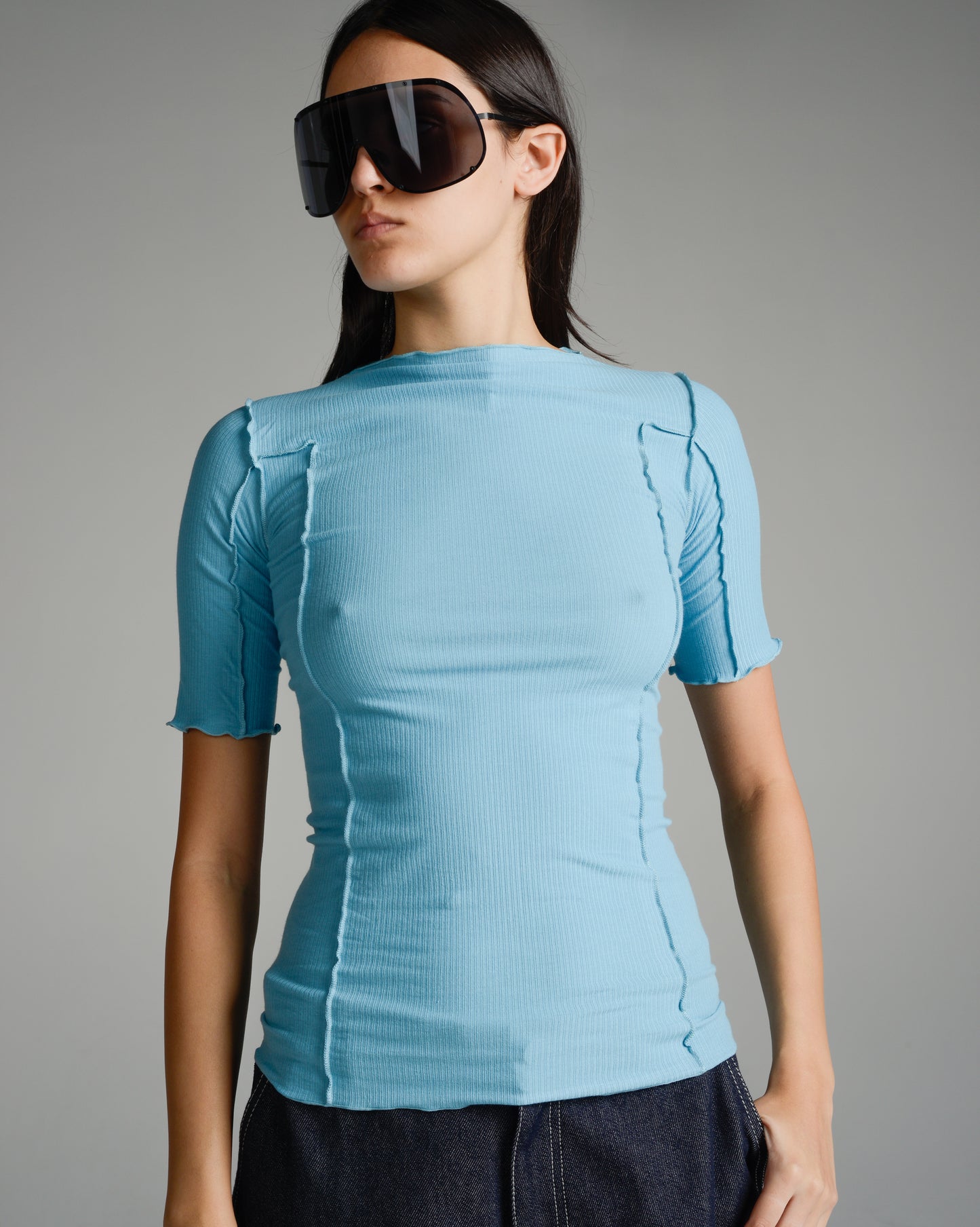 Brus Blue Omato 3/4 Sleeve Top