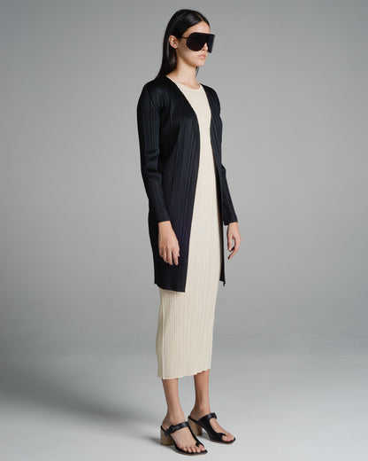 Basic Black Pleated Longline Cardigan
