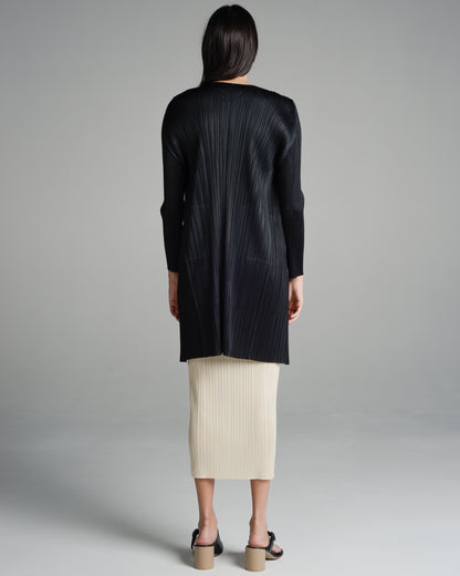 Basic Black Pleated Longline Cardigan