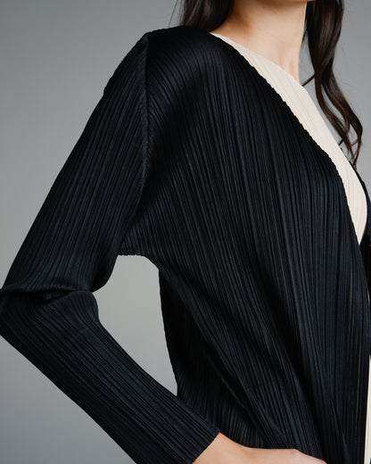Basic Black Pleated Longline Cardigan
