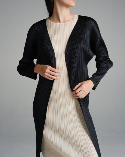 Basic Black Pleated Longline Cardigan