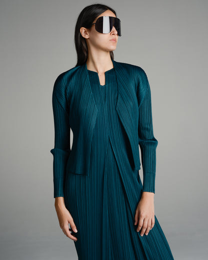Viridian Pleated Cardigan