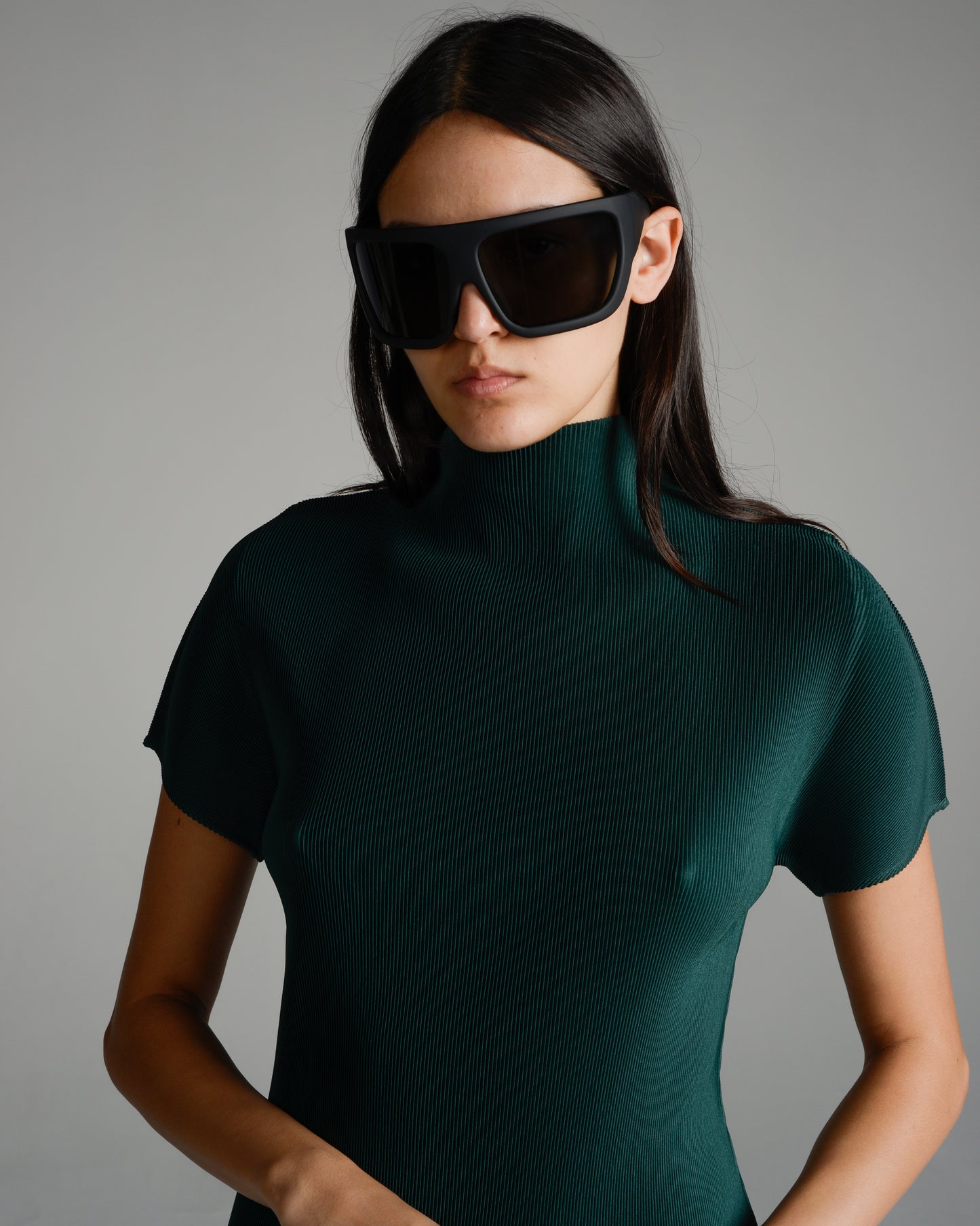 Dark Green Mist Pleats T-Shirt