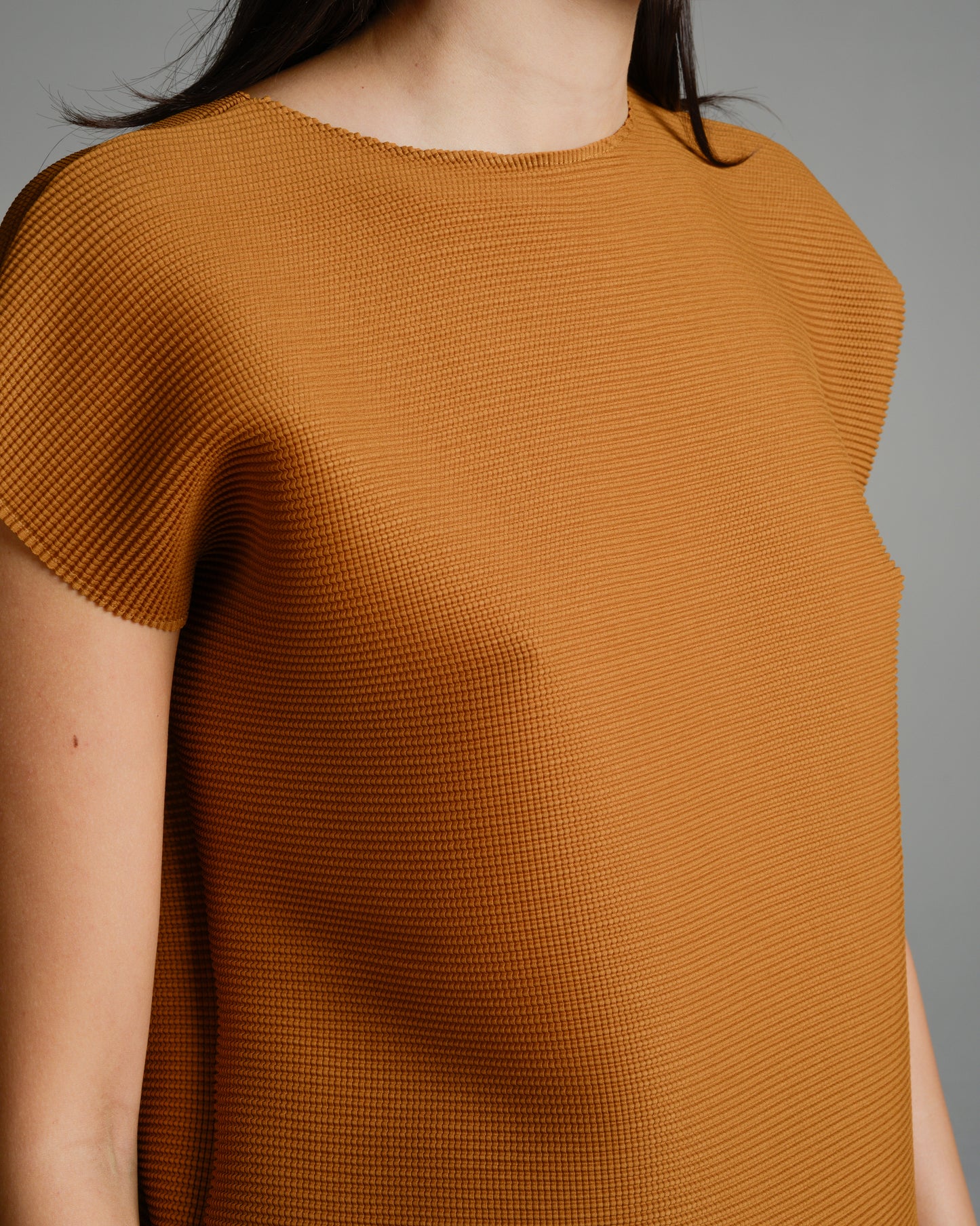 Brown Micropleated Square Top