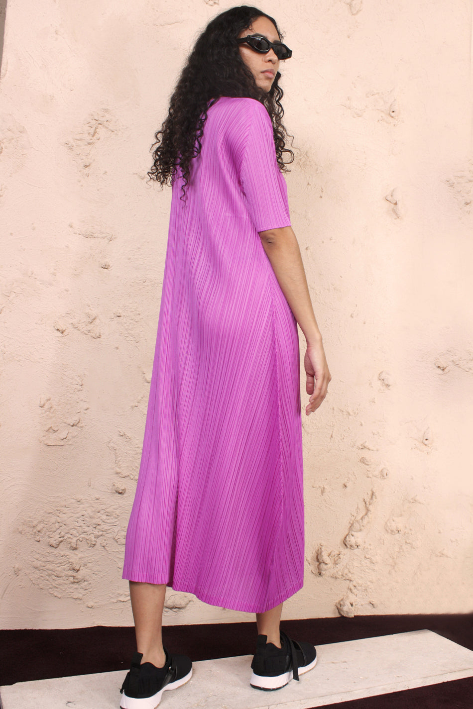 Short Sleeve Dress Purple