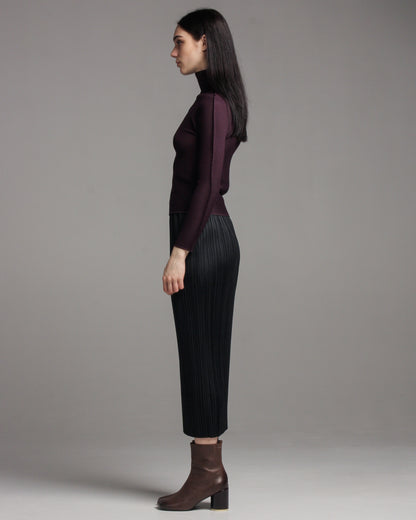 Black Basic Pleated Skirt