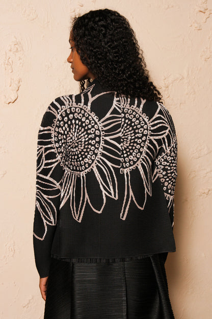 Micropleated Sunflower Cardigan