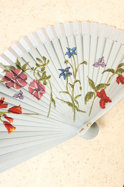 Blue Floral Fan