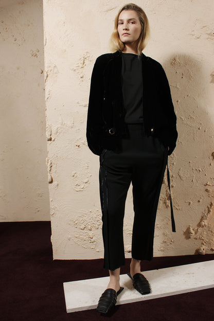 Kimono Black Velvet Bomber