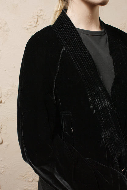 Kimono Black Velvet Bomber