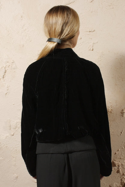 Kimono Black Velvet Bomber