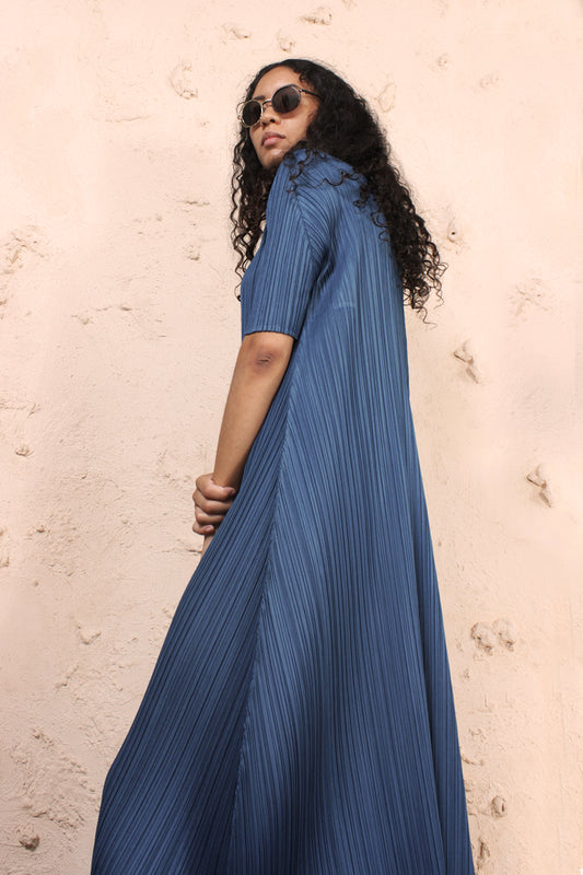 Short Sleeve Dress Blue