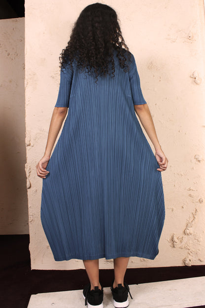 Short Sleeve Dress Blue