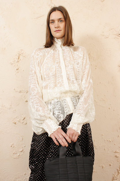 Cream Lace Top