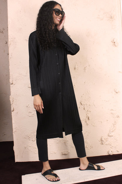 Pleated Shirt Dress