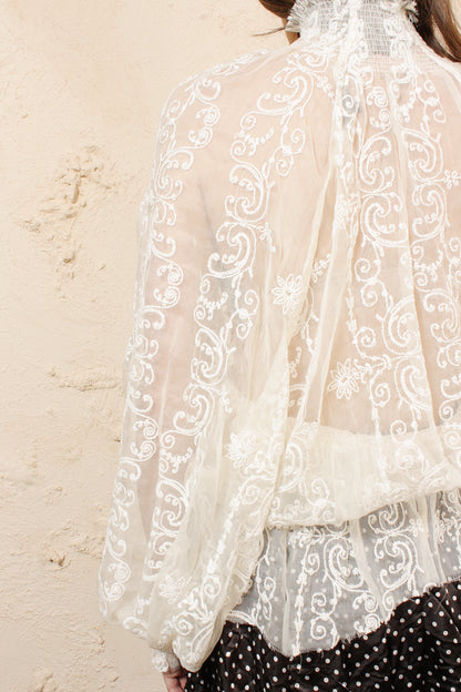 Cream Lace Top