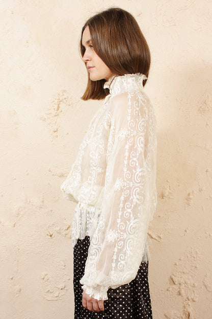 Cream Lace Top