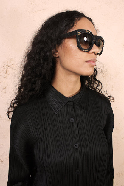 Pleated Shirt Dress