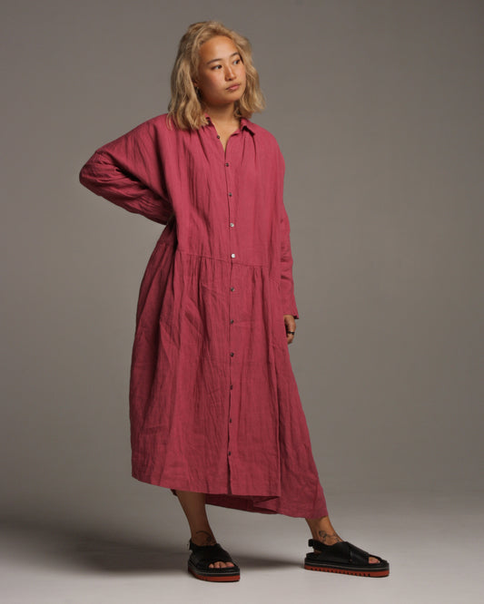 Pink Relaxed Linen Dress