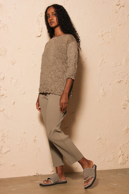 Soft Pleated Trousers Taupe