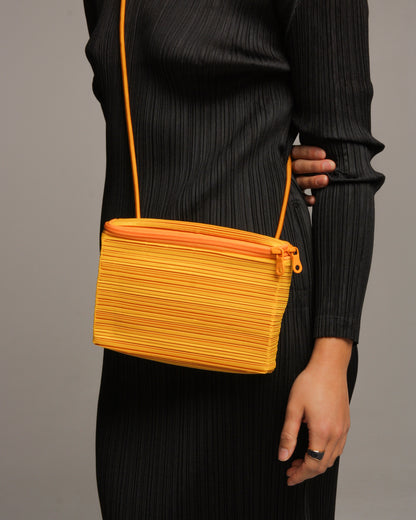 Yellow Box Pleats Bag