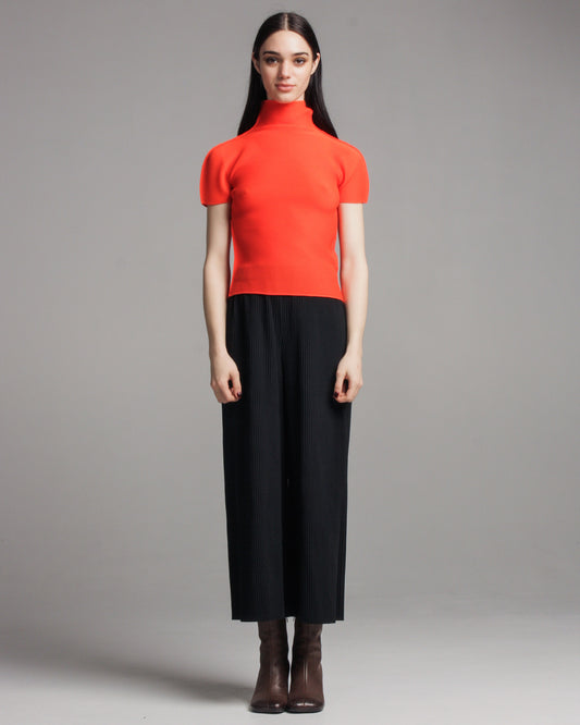 Neon Red Micropleat Tee