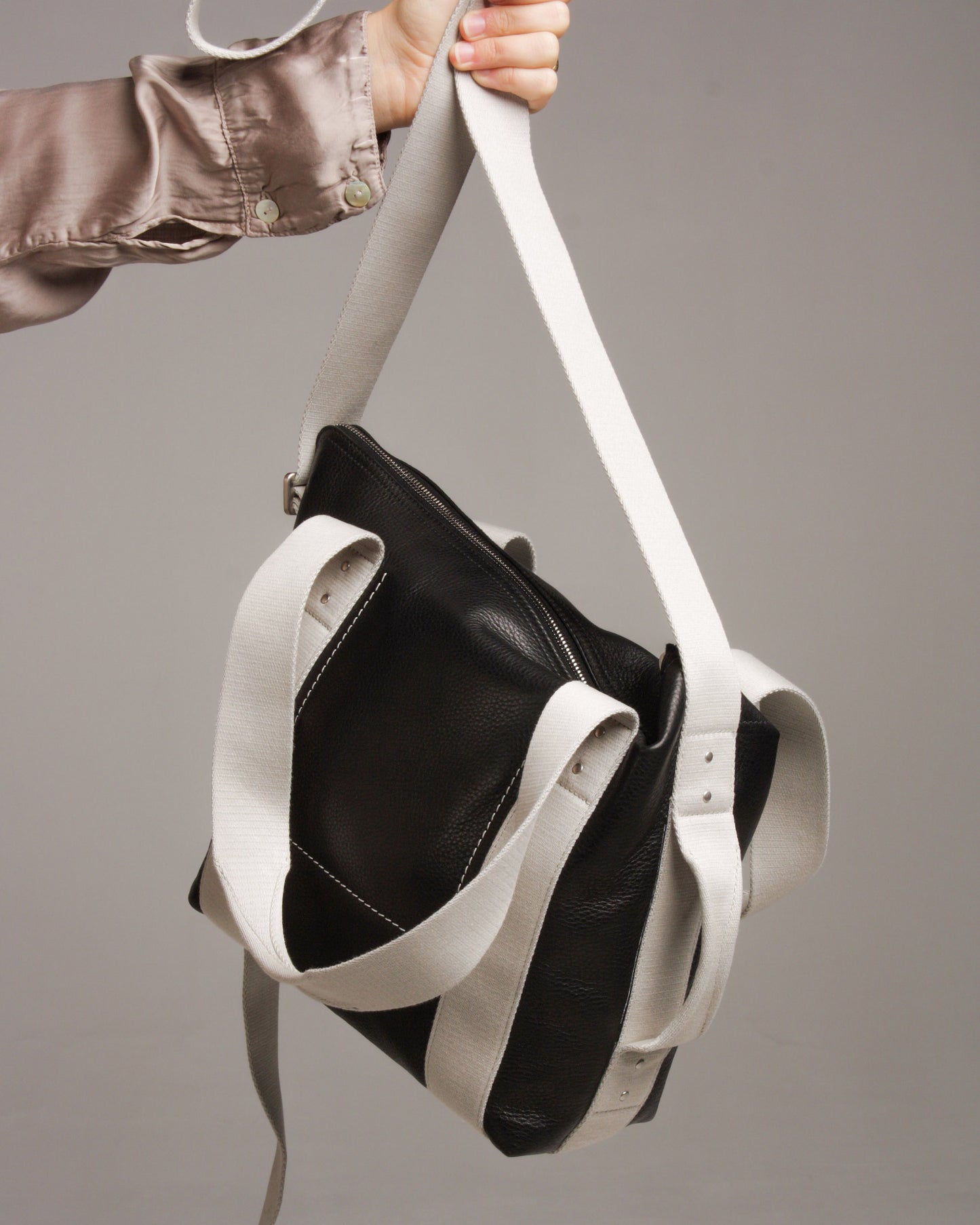 Black and Oyster Mini Trolley Bag