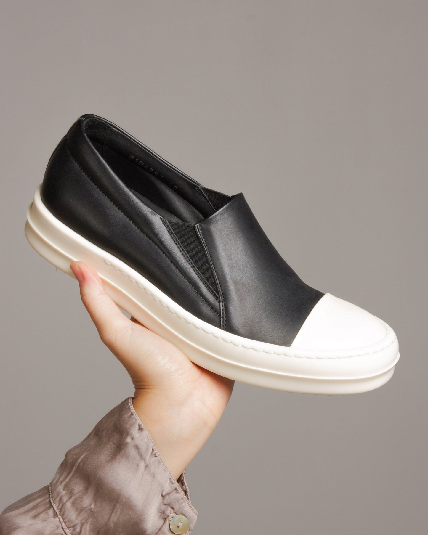 Black Leather Boat Sneakers