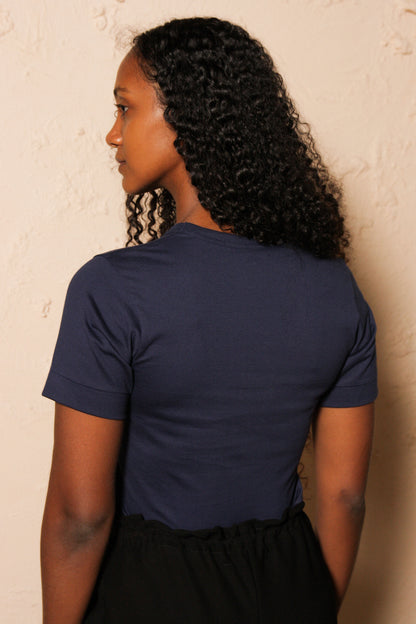 Navy Tee with White Heart