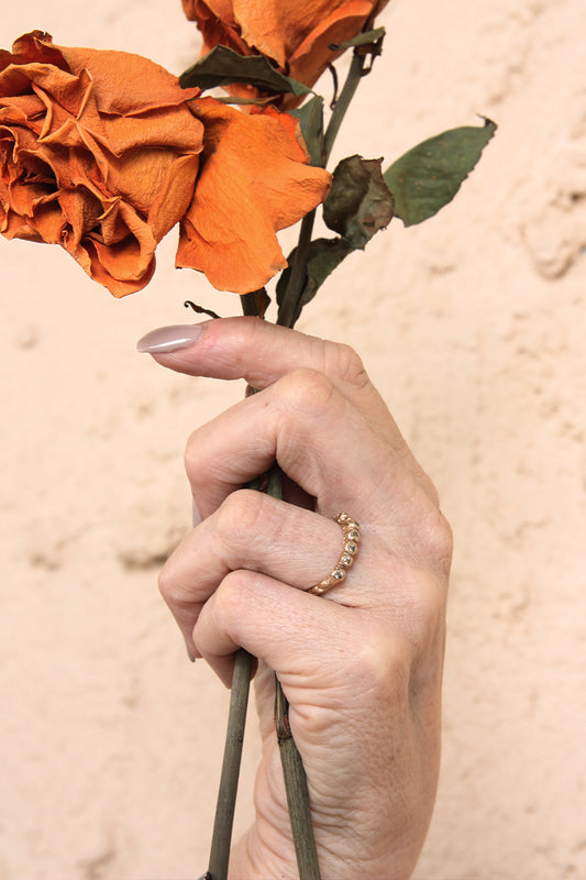 Creature Ring Gold Champagne Diamonds